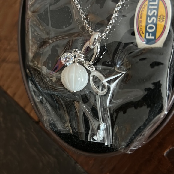 Rare Fossil songbird sterling silver necklace - Picture 3 of 6